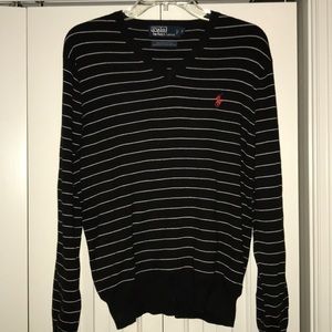 Polo V-Neck Striped Sweater | Small